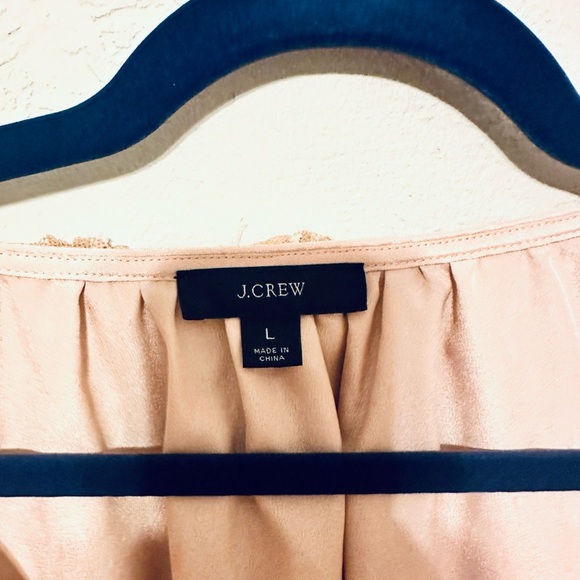 J. Crew Women's Tan Ruffle Blouse size Large NWOT - Picture 2 of 4